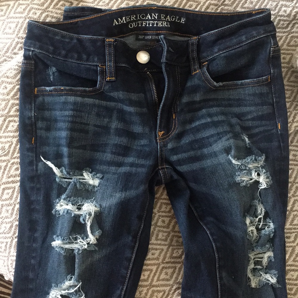 American Eagle stretch ripped jeans